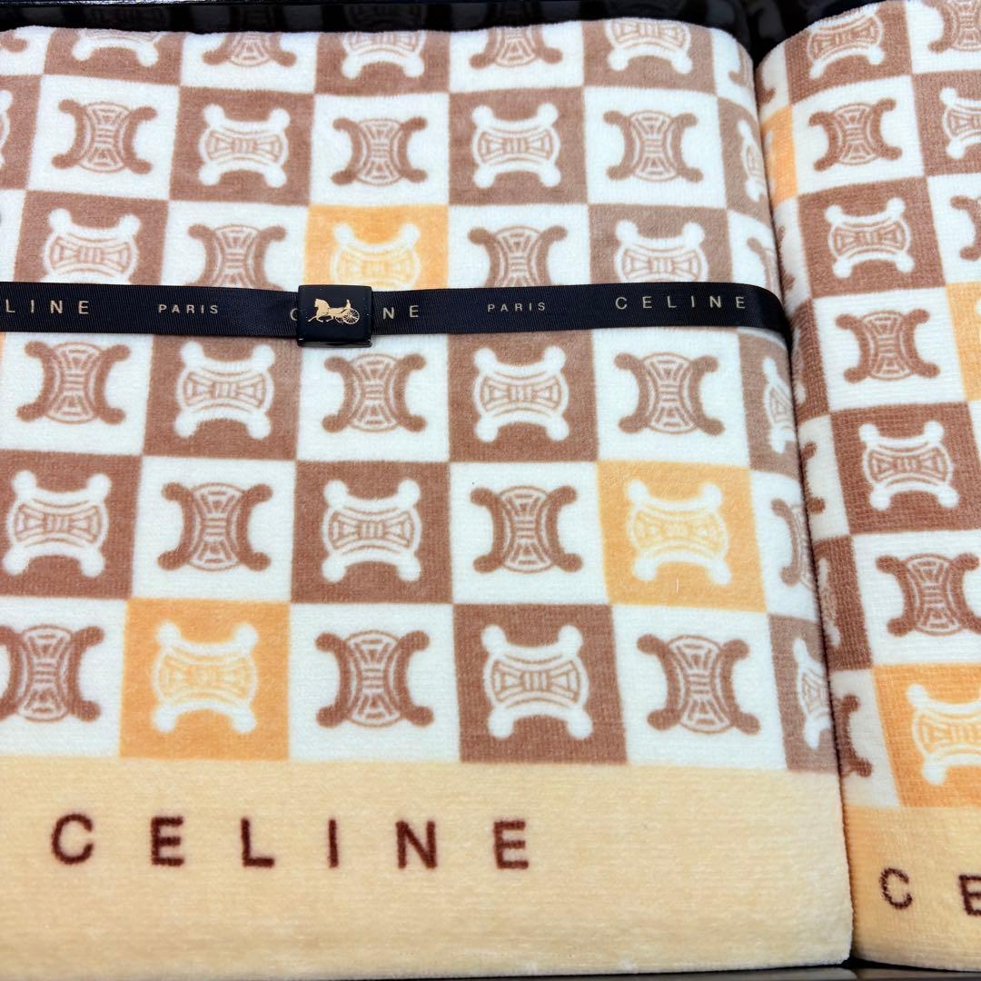 CELINE セリーヌ バスタオル フェイスタオル マカダム　トリオンフ総柄