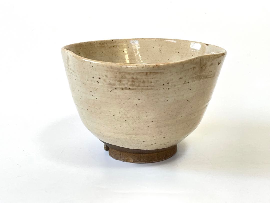 骨董　アンティーク　高麗　御本　洲浜形　茶碗　御本茶碗　粉引　李朝