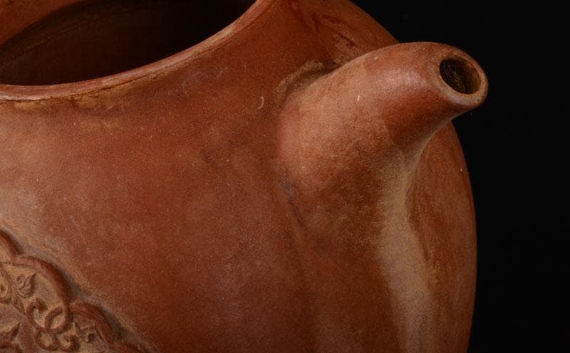 中国　光緒御製　鳳凰文　紫砂　朱泥　急須　茶壷　D　R5439E