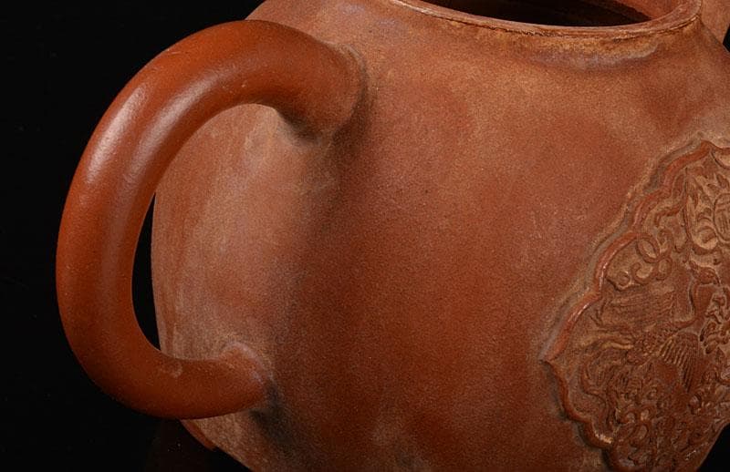 中国　光緒御製　鳳凰文　紫砂　朱泥　急須　茶壷　D　R5439E