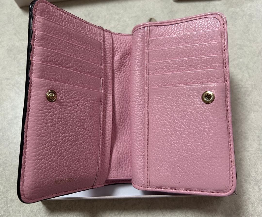 JIMMY CHOO ピンク 星型スタッズ 二つ折り財布　正規品！