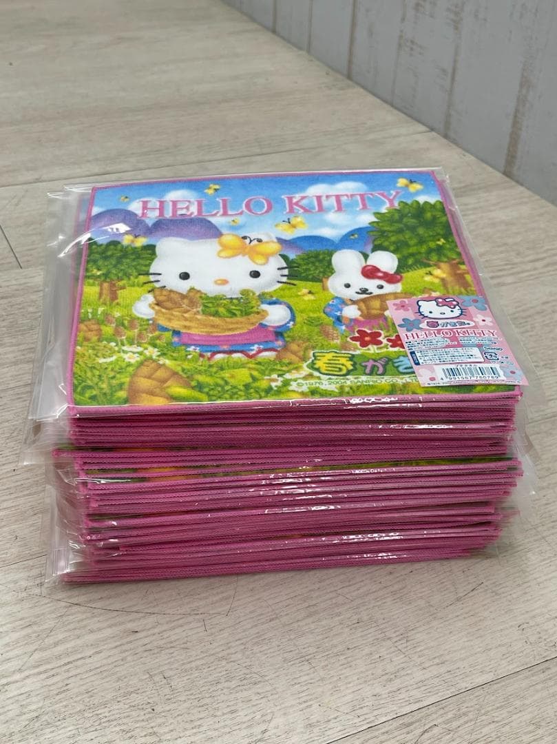 希少 当時物 ハローキティ プチタオル 2種×50 春がきた ドングリ 04年