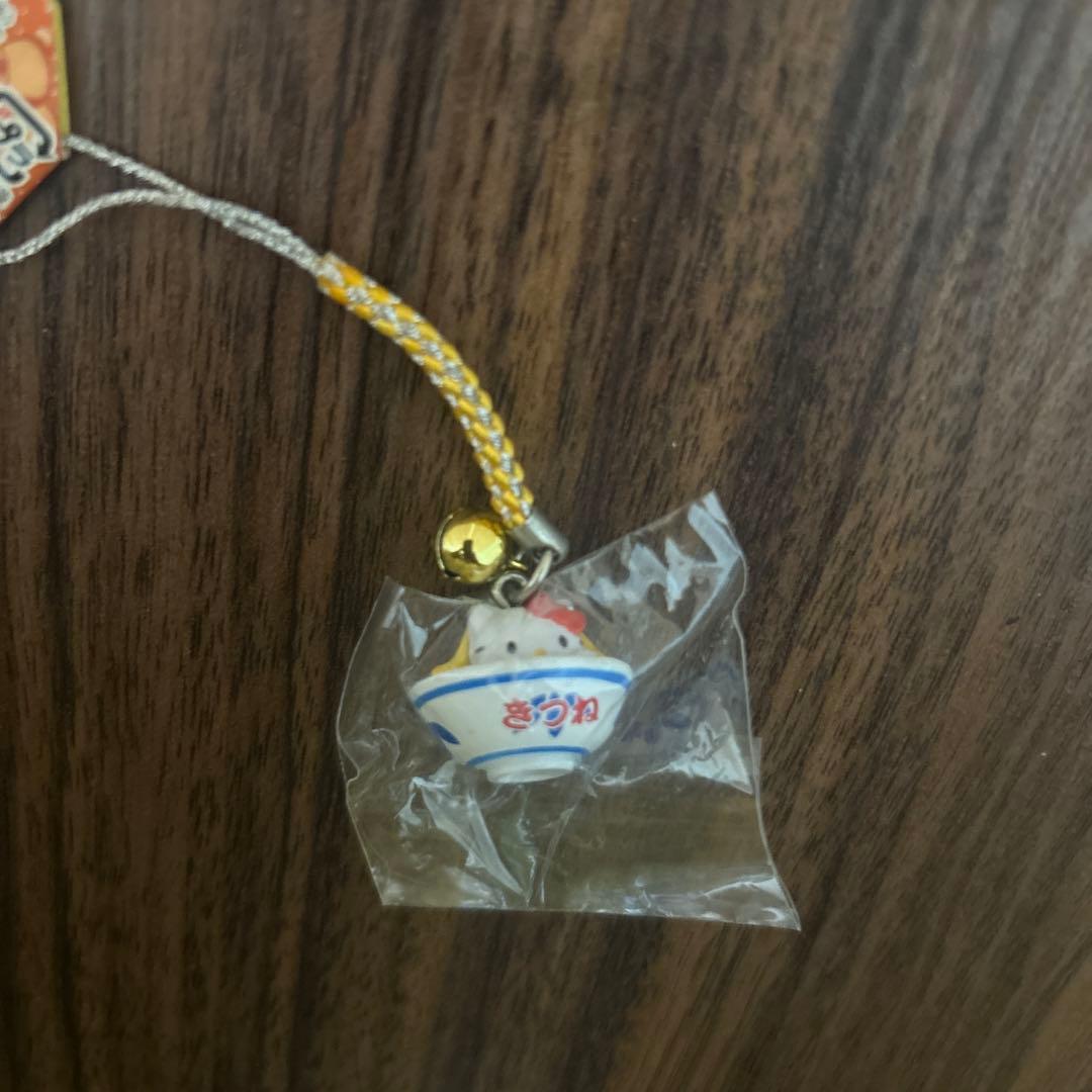 ご当地キティ 根付けストラップ 大阪限定 道頓堀 きつねうどん ハローキティ