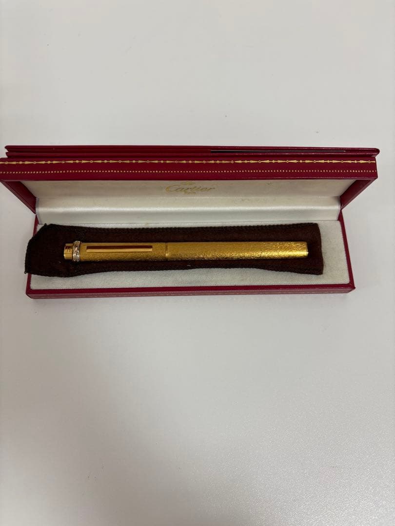カルティエ トリニティ ボールペン ヴィンテージ ゴールド ストライプ