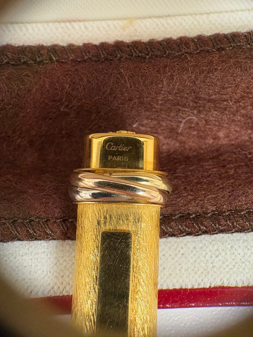 カルティエ トリニティ ボールペン ヴィンテージ ゴールド ストライプ