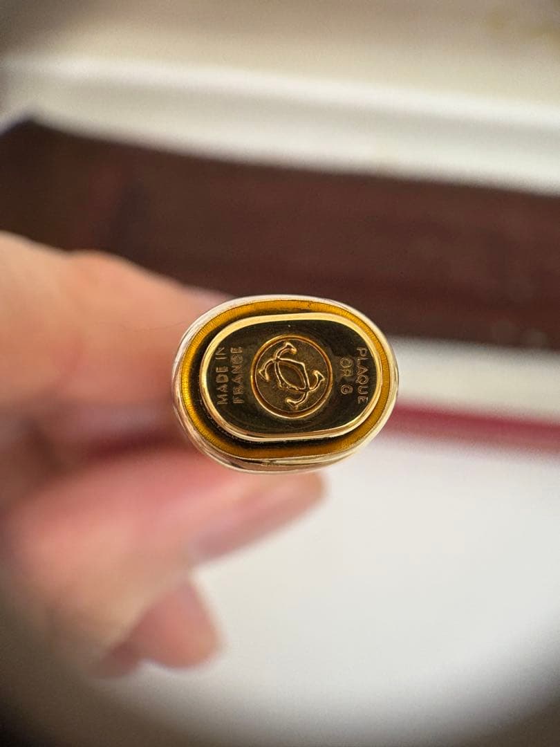 カルティエ トリニティ ボールペン ヴィンテージ ゴールド ストライプ