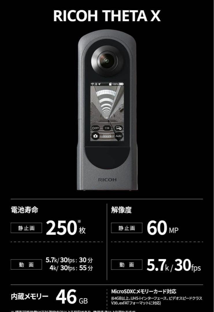 新品未使用　RICOH THETA X 360度カメラ