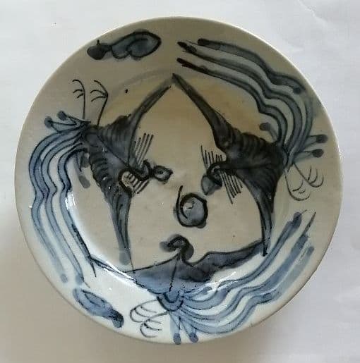 明末〜清初　鳳凰青華(染付)5客