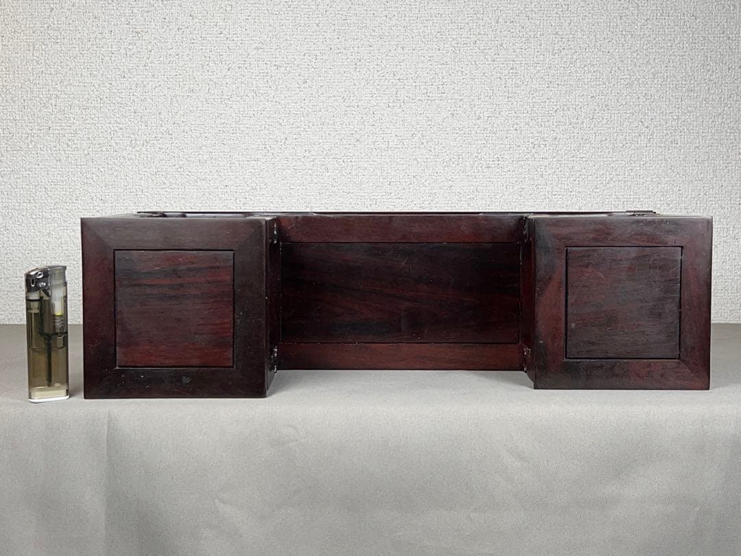 唐木 花台 紫檀 飾り台 香炉台 高低台 華道具 置物台 木製 盆栽台 中国美術