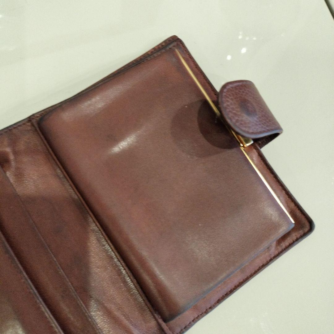 CHANEL キャビアスキン 二つ折り財布 コンパクト ブラウン がま口