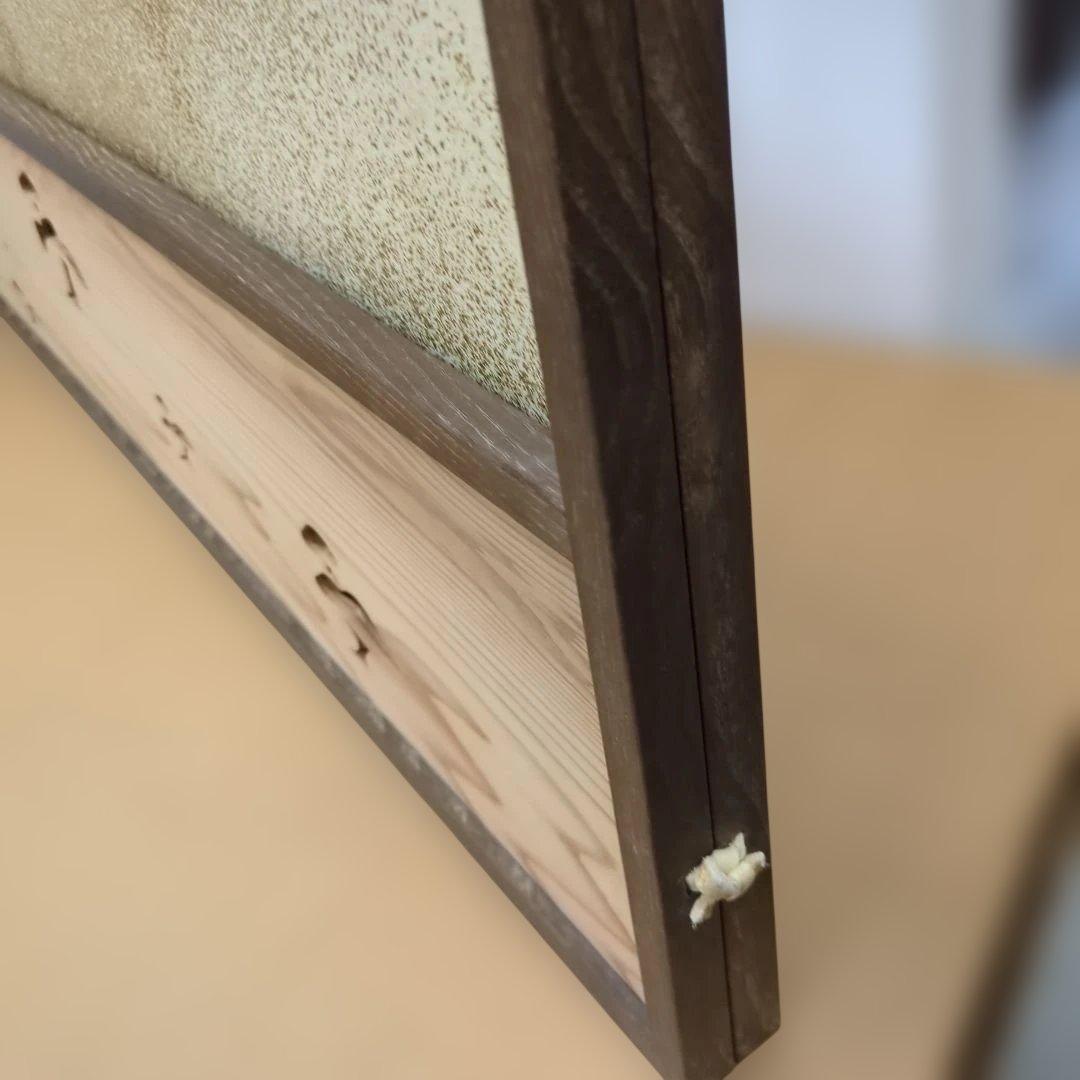 風炉先屏風　屏風　衝立　木製　茶道具　松透かし　金銀散らし　紙箱