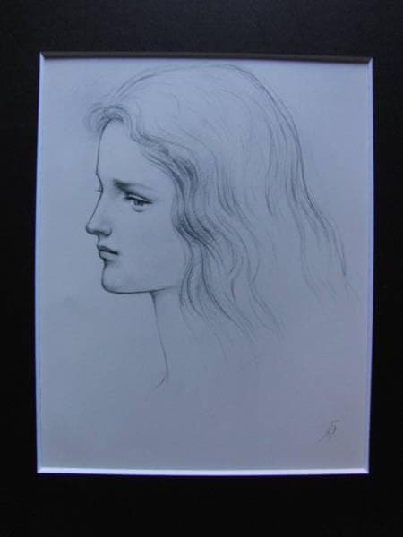 船越保武、聖セシリア、希少額装用画集画、大判、新品高級額装付