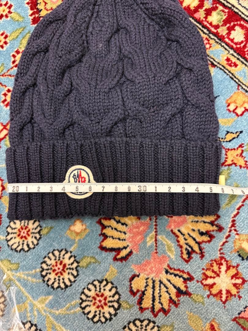 MONCLER ネイビー ニット帽 L