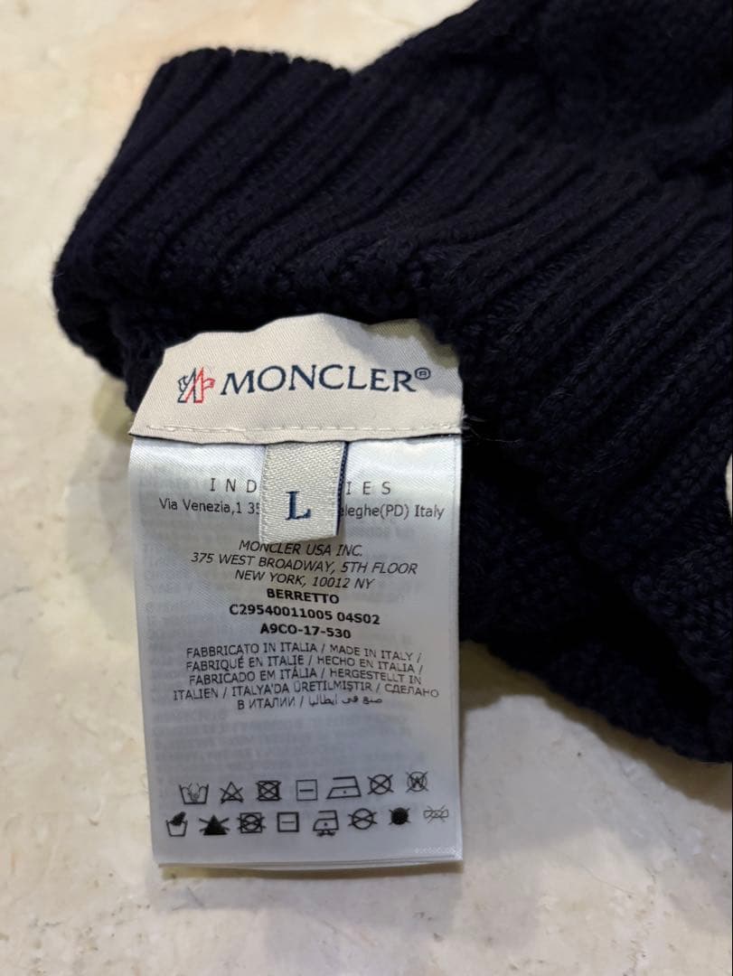 MONCLER ネイビー ニット帽 L