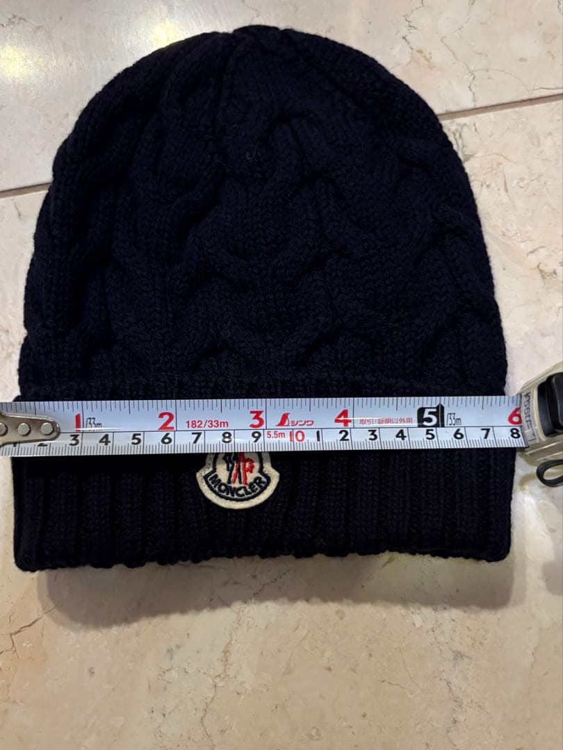 MONCLER ネイビー ニット帽 L