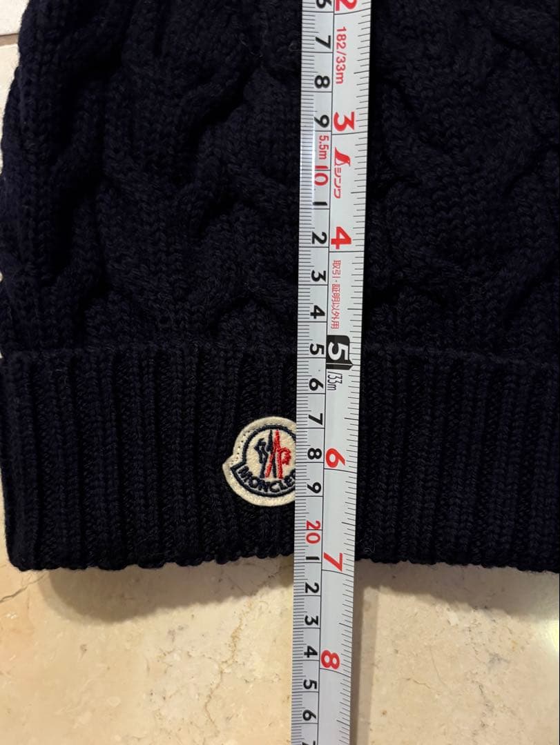 MONCLER ネイビー ニット帽 L