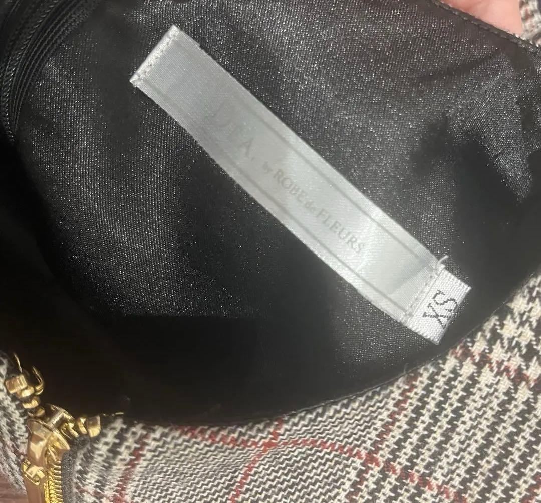 チェック柄ペプラムドレス グレー ブラック