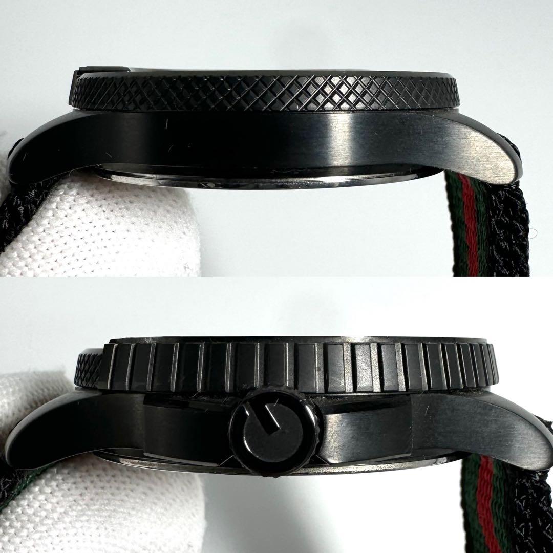 稼動 GUCCI 腕時計 Gタイムレス 126.2 ブラック シェリーライン 黒