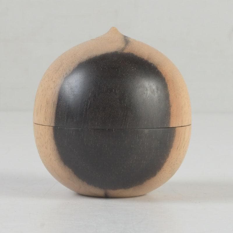 茶道具　黒柿製　宝珠　香合　V　9745