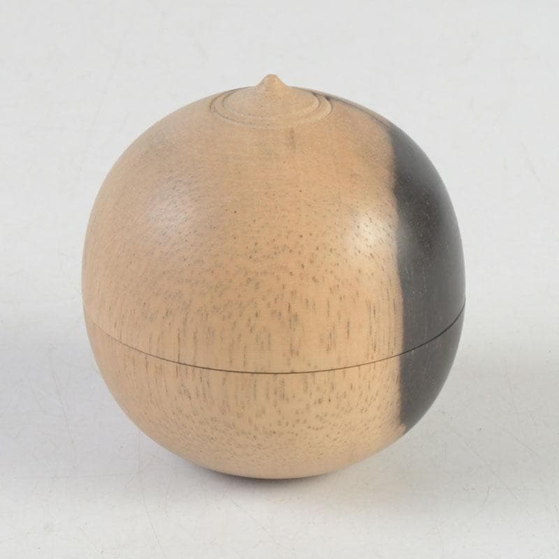 茶道具　黒柿製　宝珠　香合　V　9745