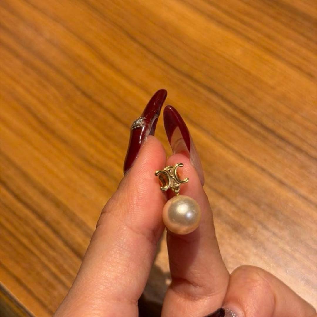 CELINE ピアス ゴールドフィニッシュ 真珠