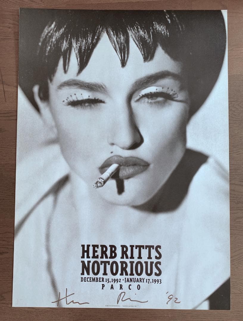 ハーブ・リッツ　1992年写真展ポスター　直筆サイン入り　美品