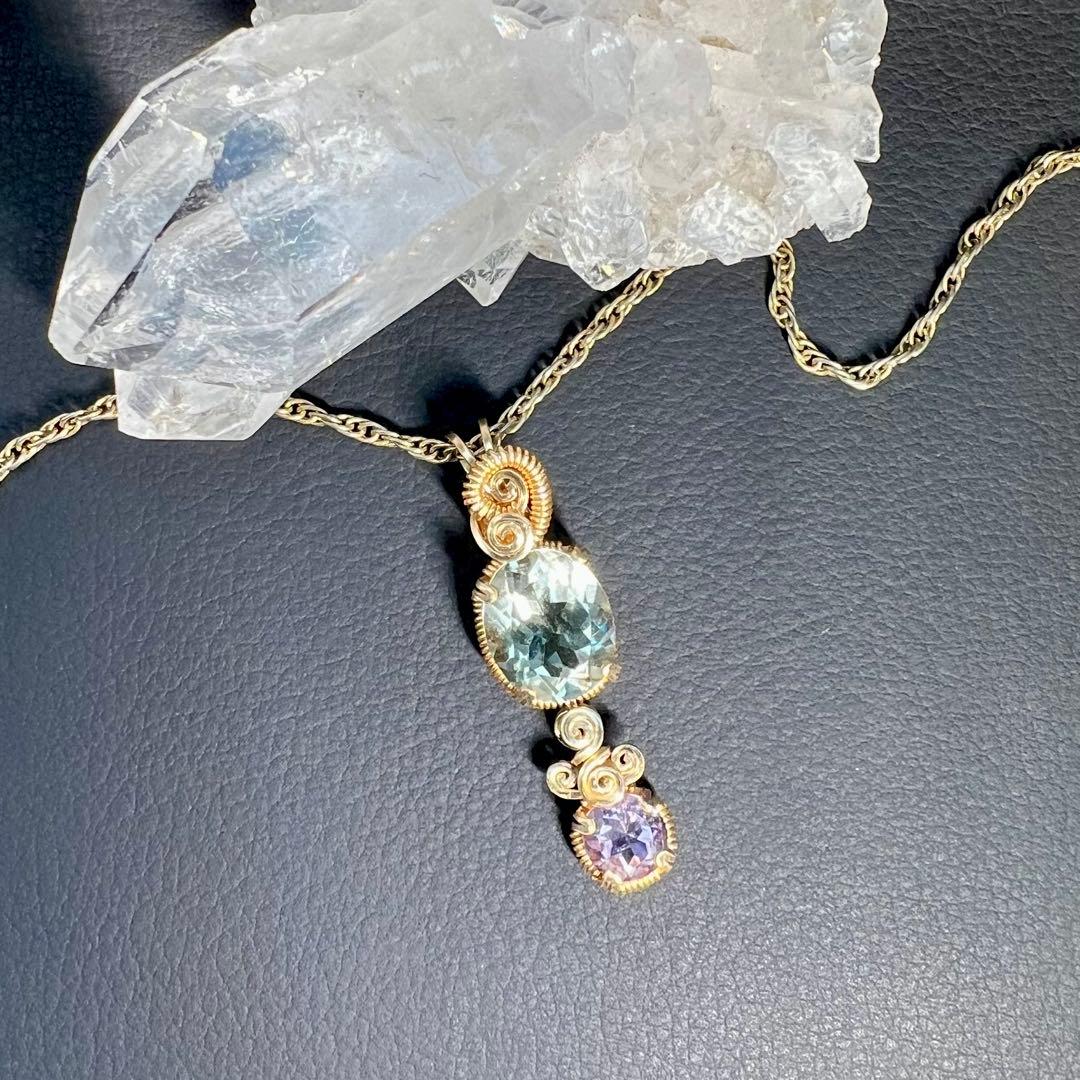 【for ☆ よとぽん ☆様 】グリーンアメシスト＆ピンクアメシスト ペントプ