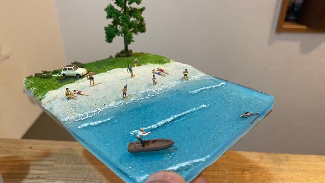 美しい海と砂浜　レジン　ジオラマ