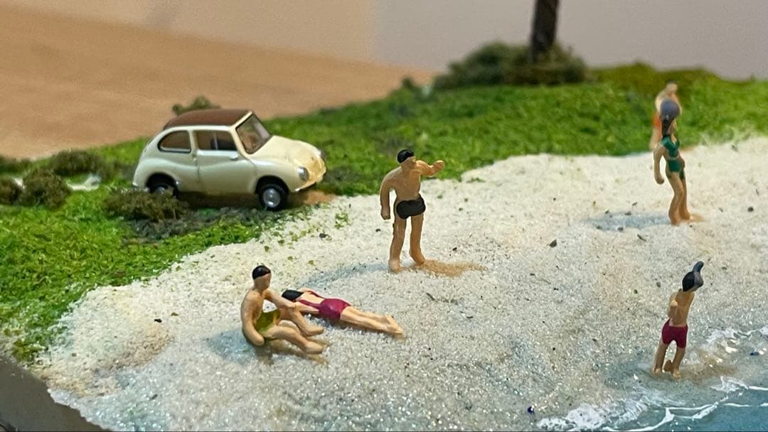 美しい海と砂浜　レジン　ジオラマ