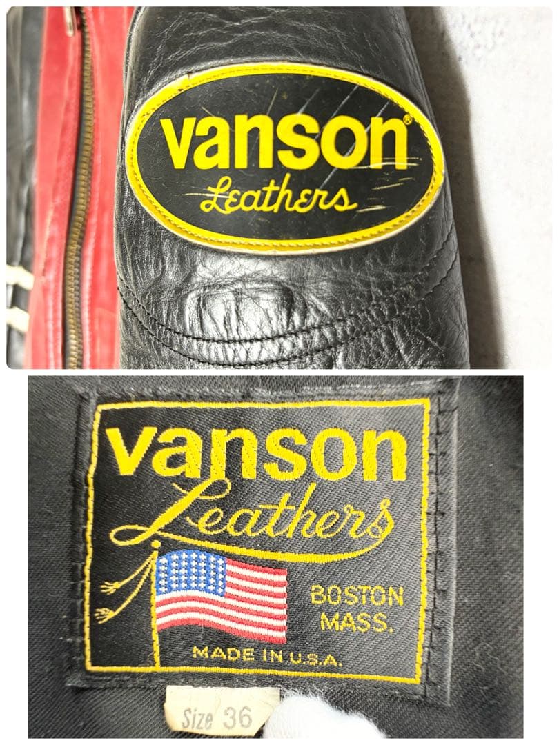 VANSON シングルライダース レザージャケット 36