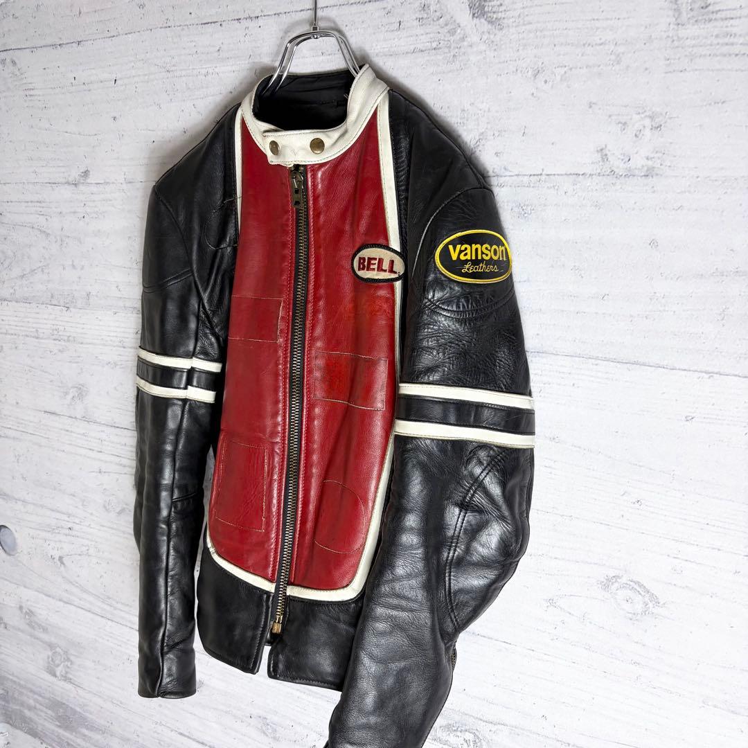 VANSON シングルライダース レザージャケット 36