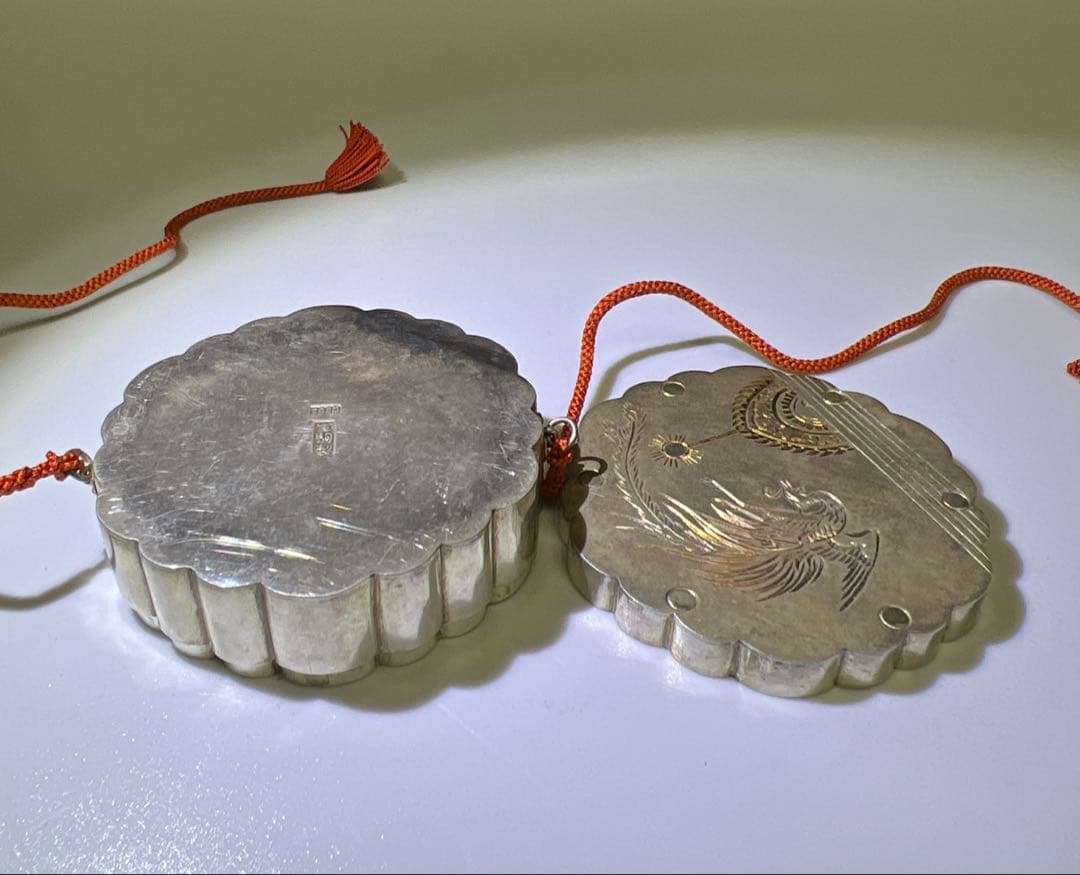 皇室ボンボニエール　鳳凰雅楽火災太鼓　純銀生駒製　共箱付　72g