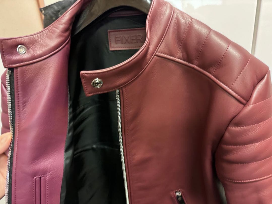 Fixer F2 シングルライダース カウレザー バーガンディ