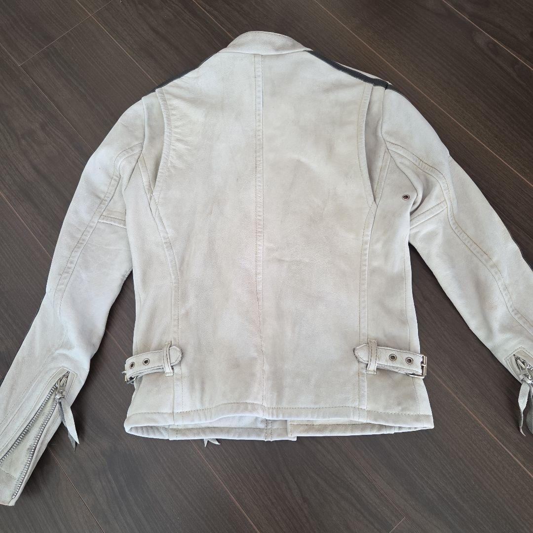 SchottホワイトレザーライダースジャケットXS