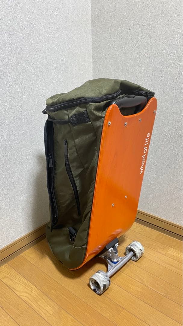 スケボー★スケートボード★キャリーバック カーキオレンジ