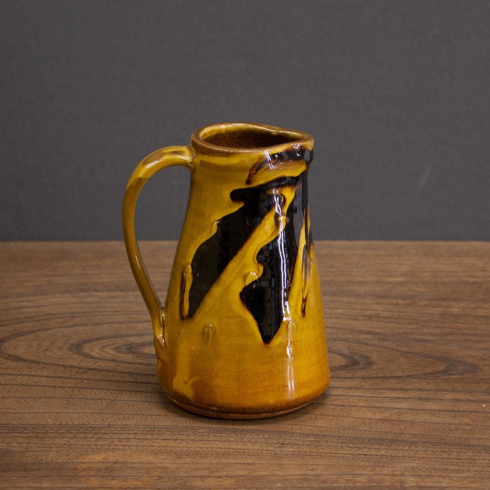 布志名焼 ピッチャー 高さ15cm 民芸 昭和レトロ （マーブル柄1）