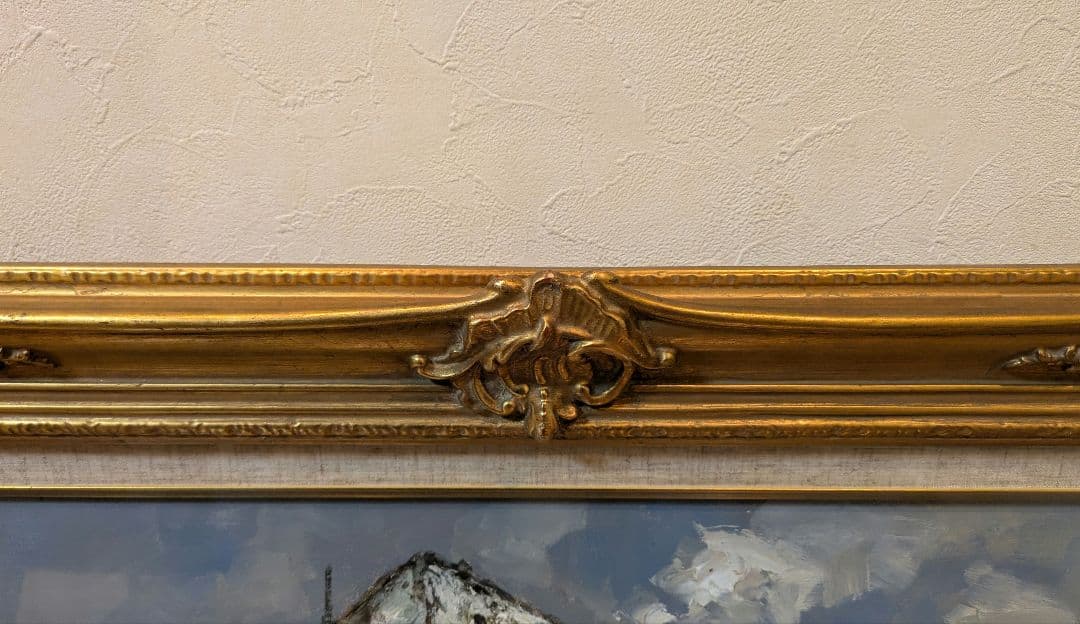 【油彩画】岩崎鉦吾『クレタ島風景』F10額装付