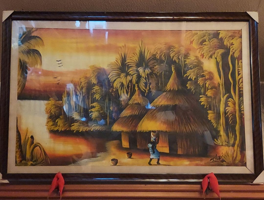 特大サイズ　アンティーク　風景画　外国