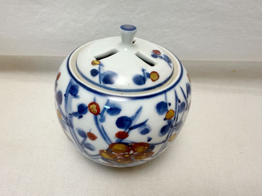 未使用 香道具 人間国宝 篠田義一作 梅花 香炉 底印 共箱