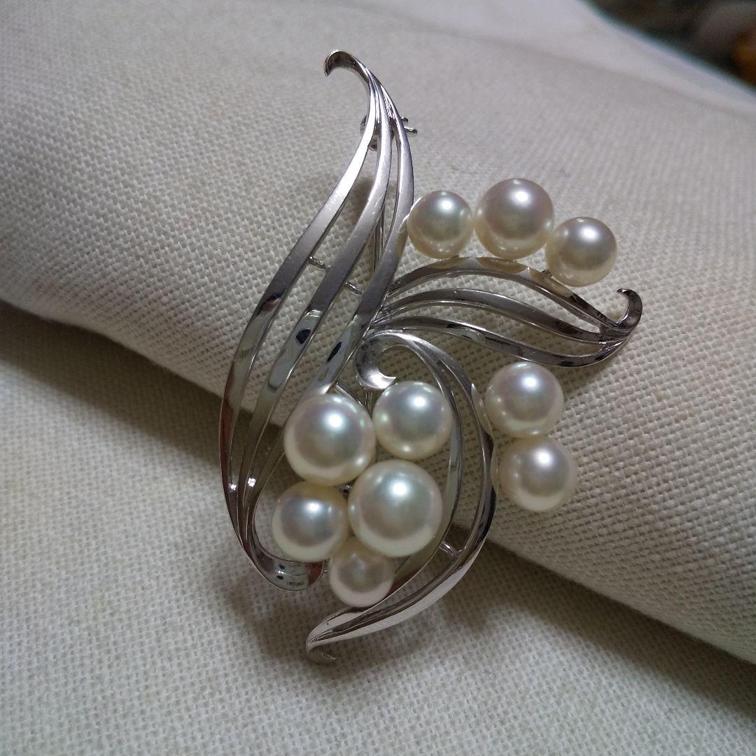 MIKIMOTO ミキモトアコヤ真珠パールWGK14ブローチ