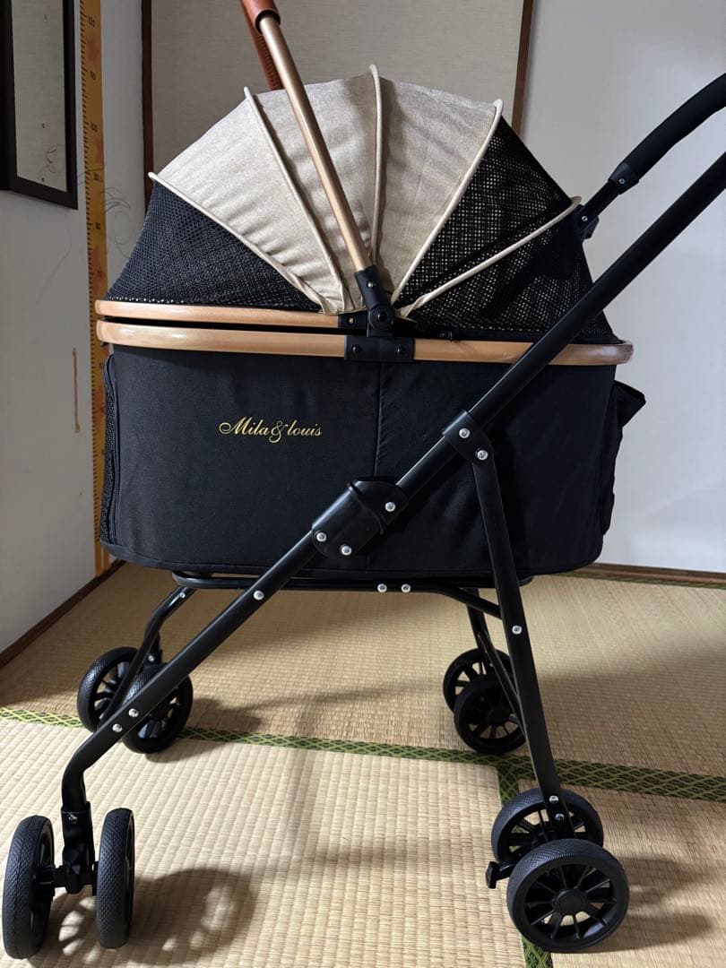 ペットカート 小型犬用 折りたたみ ブラック