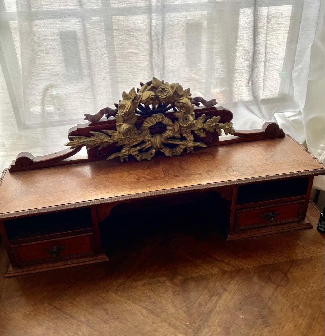 フランスアンティーク　リボンとローズリースのオルモル装飾品　真鍮　ブロンズ