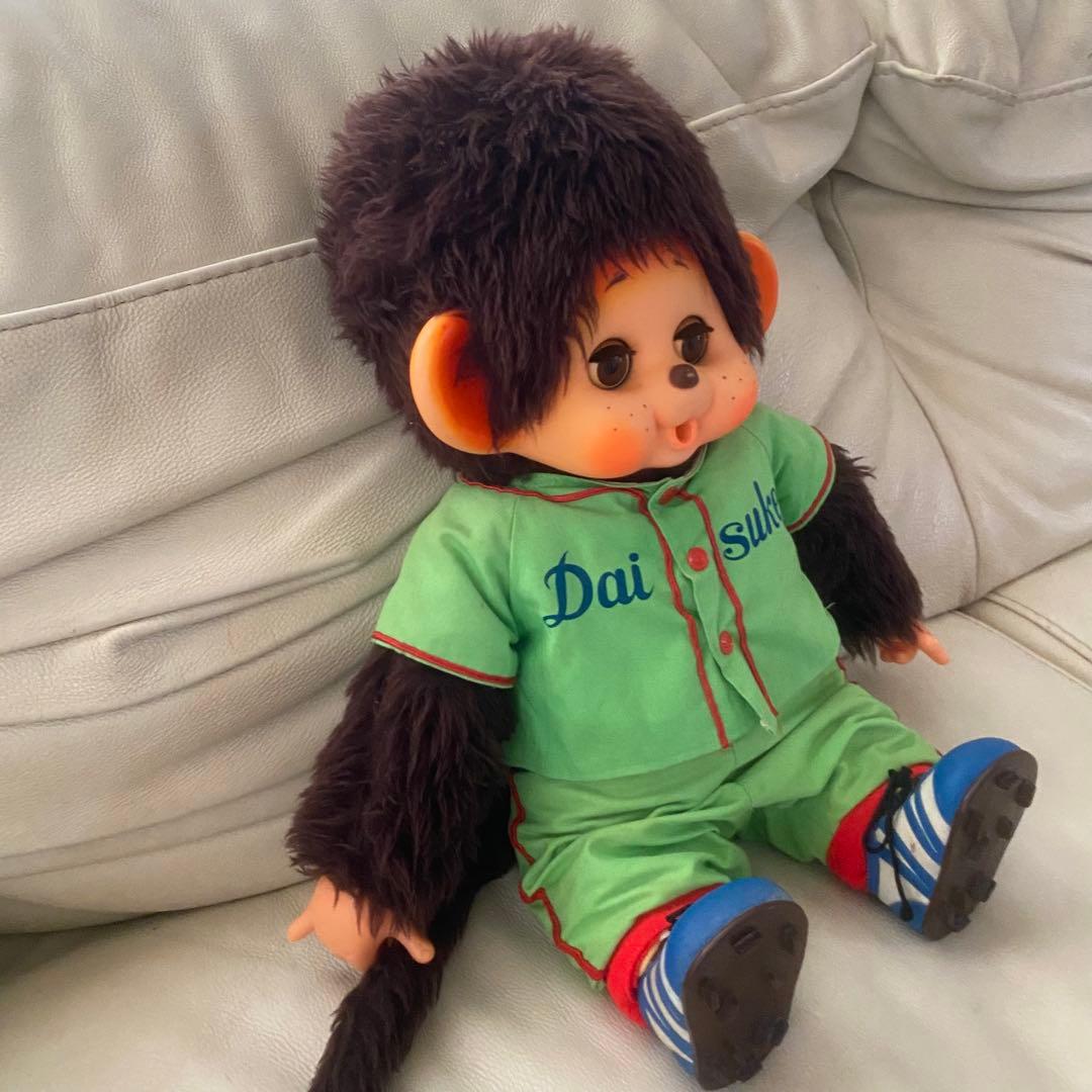 希少 モンチッチぬいぐるみ　昭和レトロ　大助野球トーホーヴィンテージセキグチ