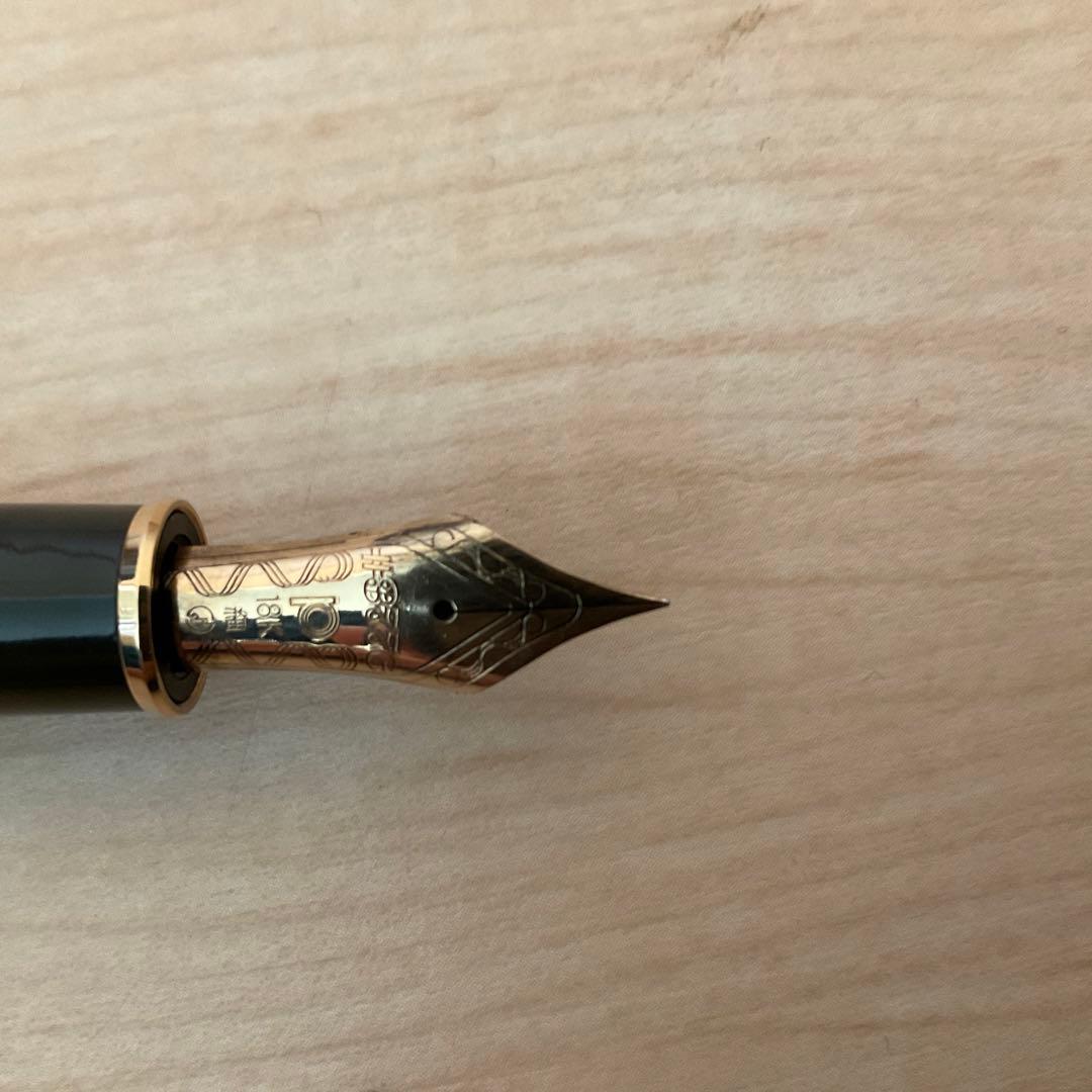 特価　18k プラチナ万年筆　3776 べっ甲　細字　セルロイド