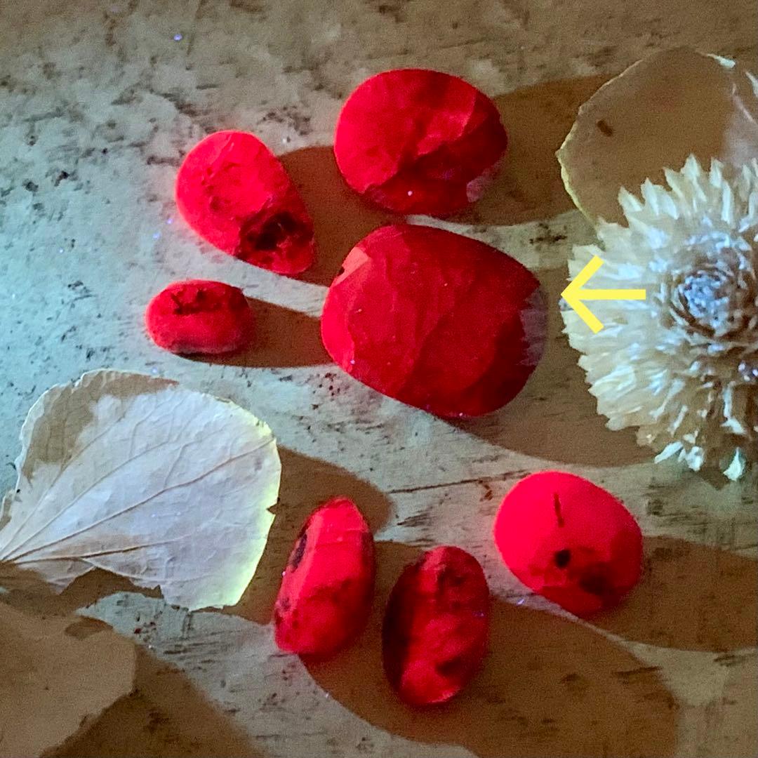 アフガン大粒ファセットルビー4/コランダム/レッド