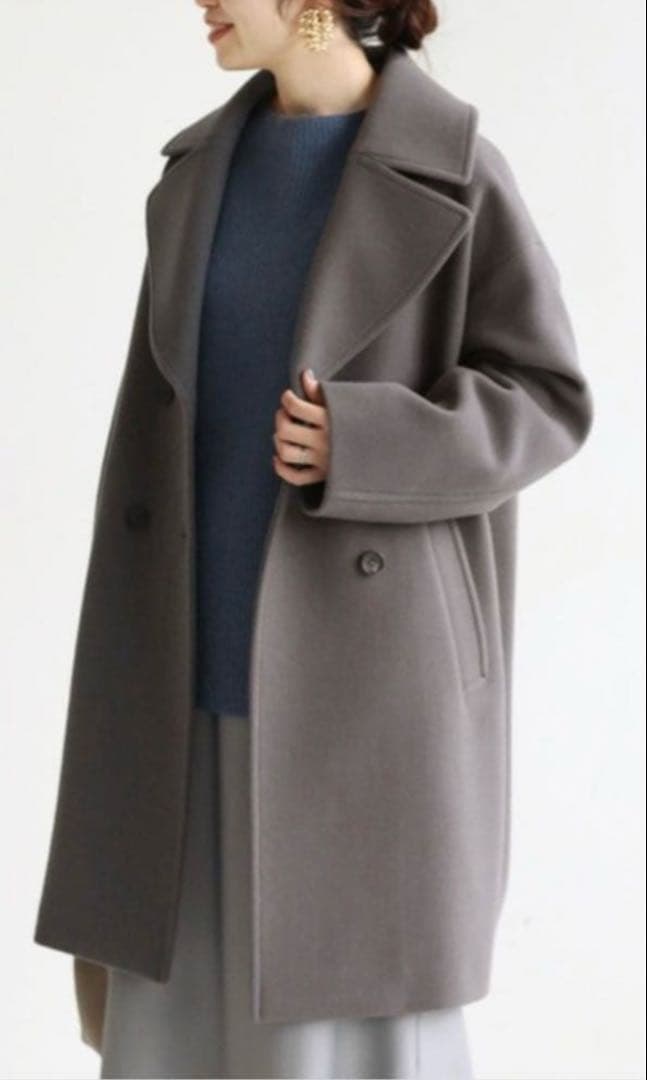 IENA ダブルモッサコート　グレー　38