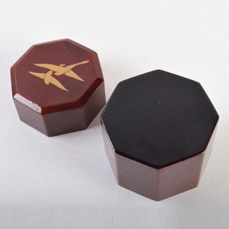 茶道具　山中塗　道場宗廣作　宗観好　一閑　八角茶器　共箱　V　8770