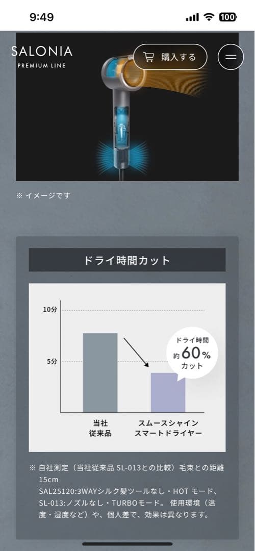 SALONIA スムースシャイン スマートドライヤー新品ブラックフライデーセール