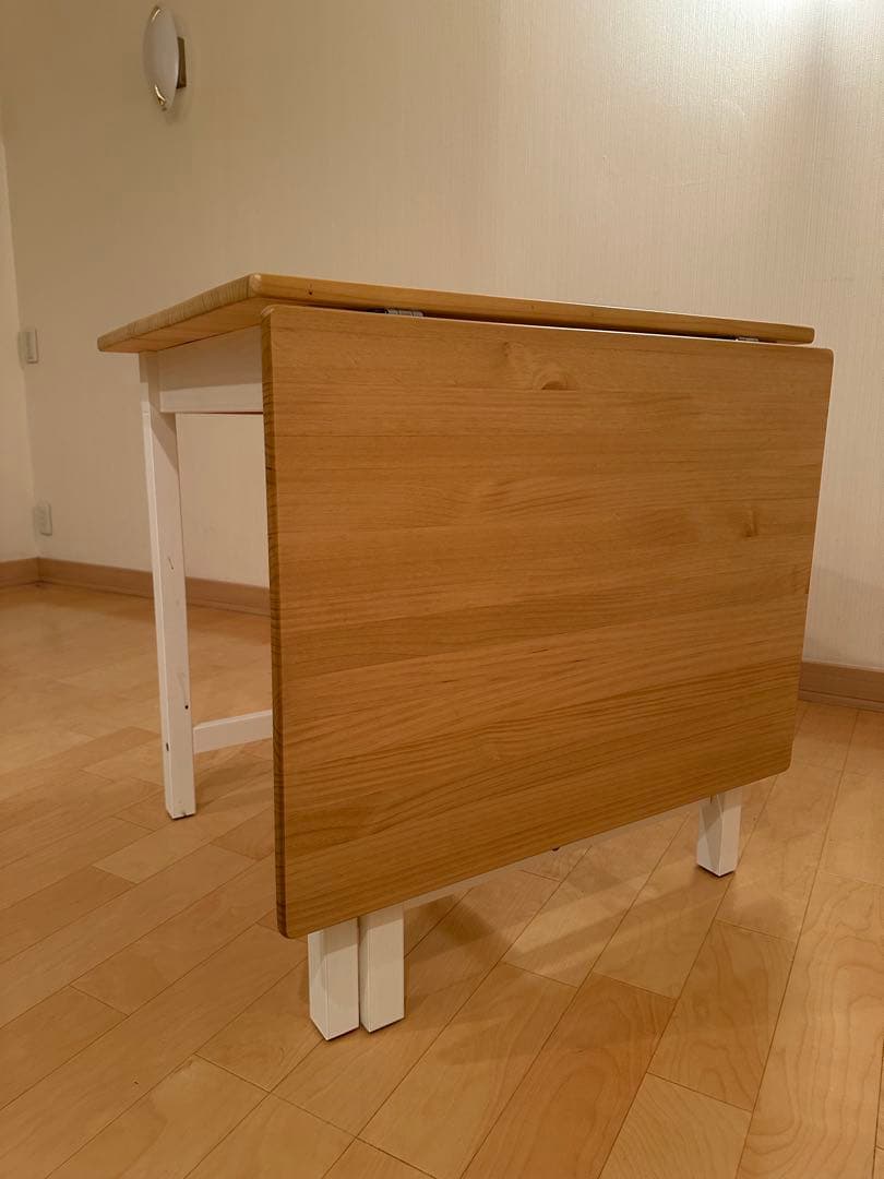 ナチュラル木製折りたたみダイニングテーブル