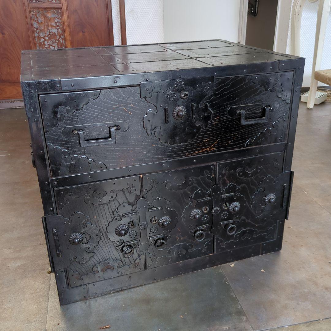 れいちゃん 箪笥 古材 古金具 引き出し 隠し箱 手提げ 飾り棚